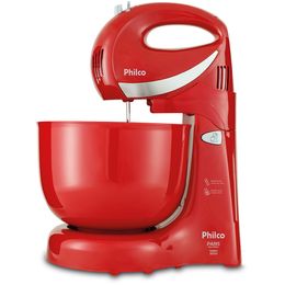 Batedeira Philco Paris Duo Mixer Turbo 350W Vermelha