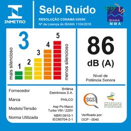 Aspirador de Pó Vertical Antiacaro Lâmpada UV Philco