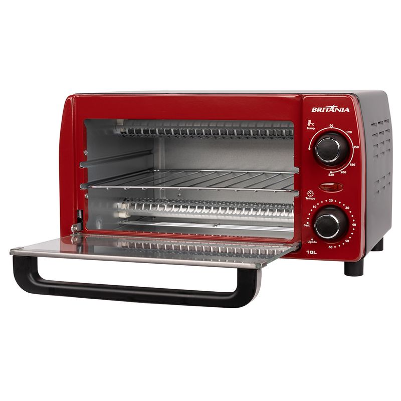 Forno-Eletrico-Britania-10L-BFE10V-Vermelho-1050W-com-Timer-