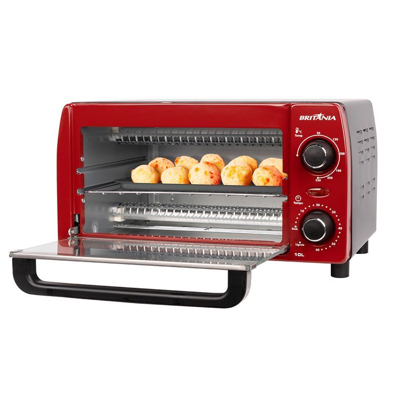 Forno-Eletrico-Britania-10L-BFE10V-Vermelho-1050W-com-Timer-