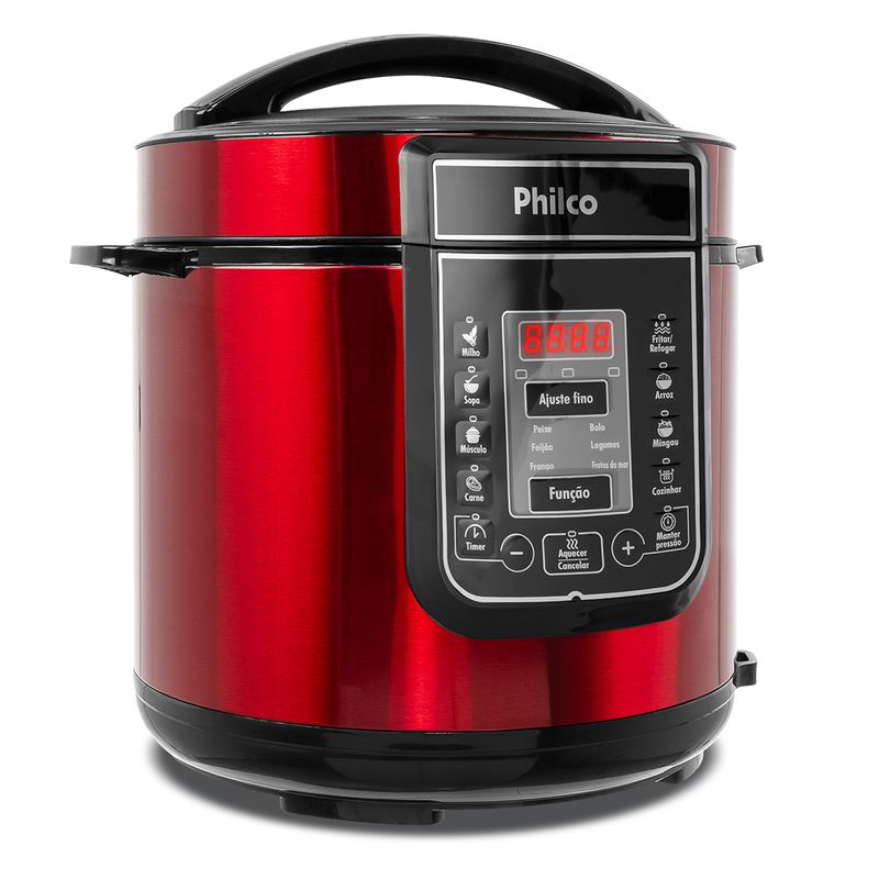 Panela de Pressão Digital Philco 6L Inox Vermelha