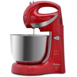 Batedeira Philco Paris Inox Duo Mixer Turbo 2 Vermelha 350W - Outlet