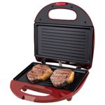 Grill-Sanduicheira-Crome-Inox-Vermelha