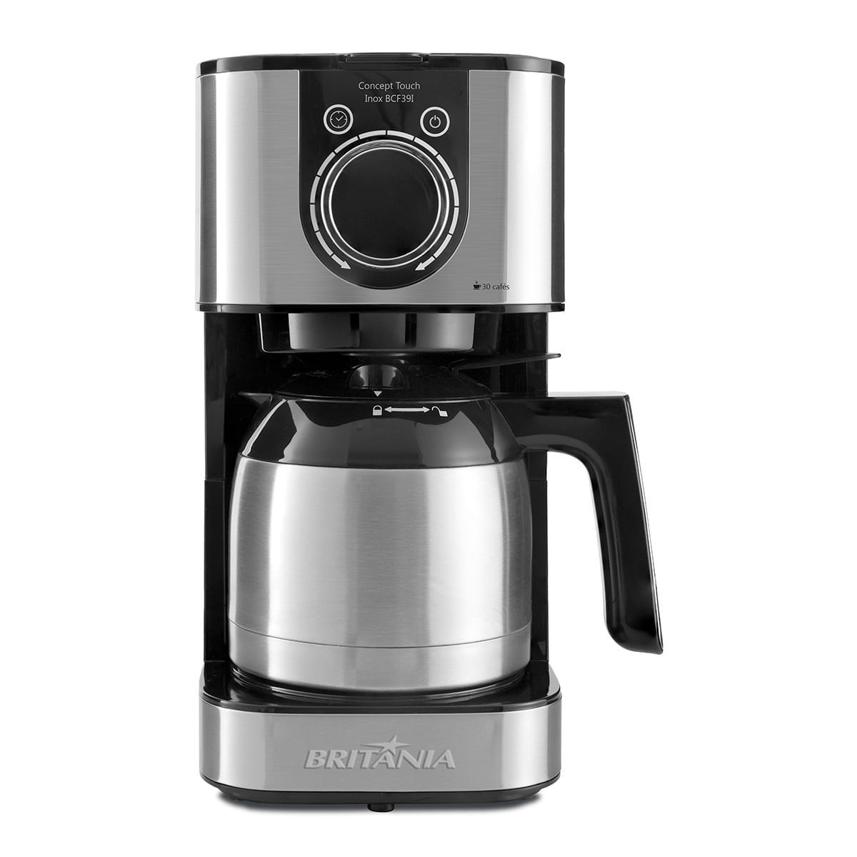 Cafeteira Elétrica 15 Xícaras Britânia Preto/Inox 127V - ClimaRio - Clima  Rio