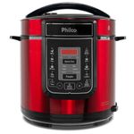 Panela de Pressão Digital Philco 6L Inox Vermelha - Outlet