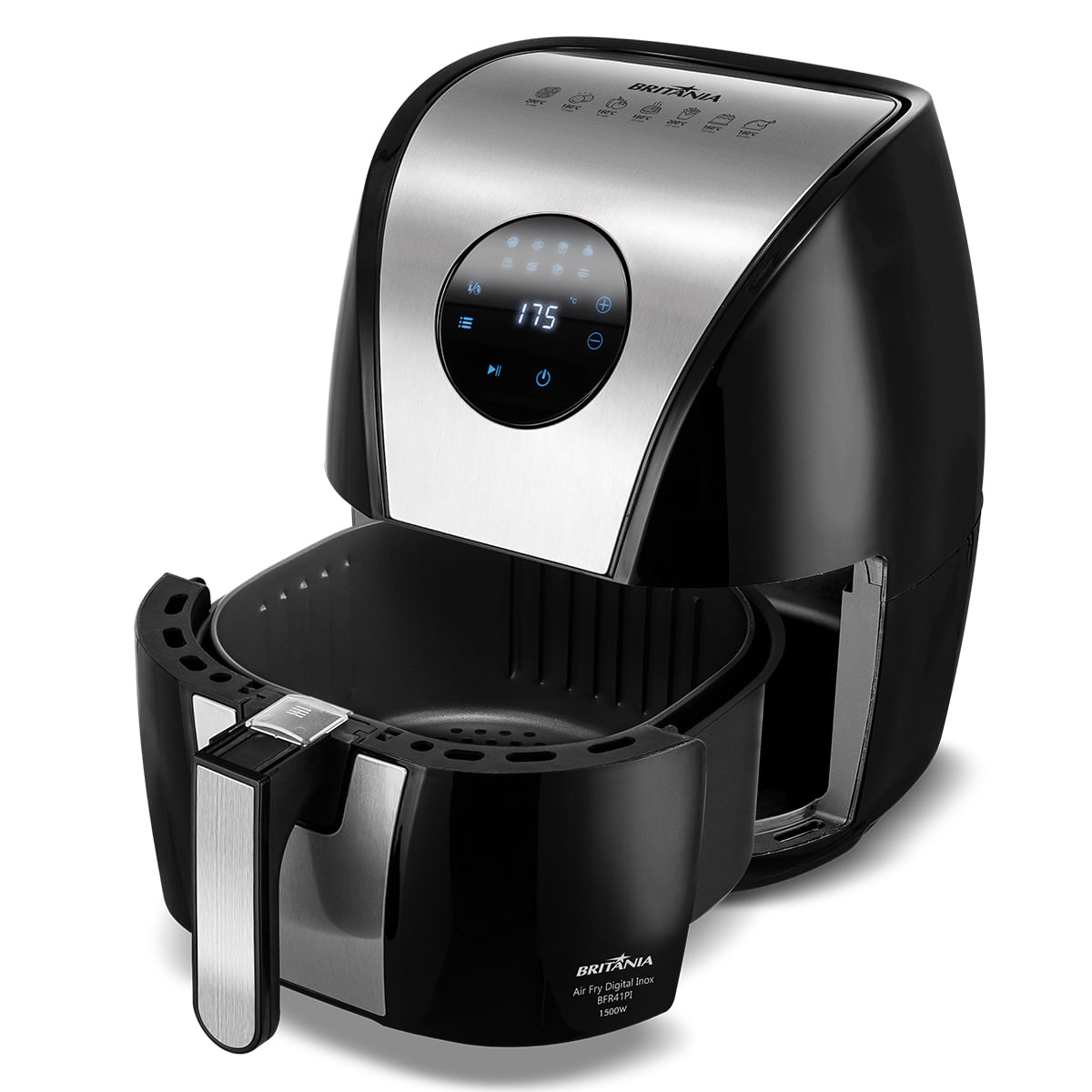 Air Fryer Britânia 5L Antiaderente Digital Inox 1500W BFR41PI - Loja  Oficial Britânia - Eletrodomésticos e Utensílios para Casa