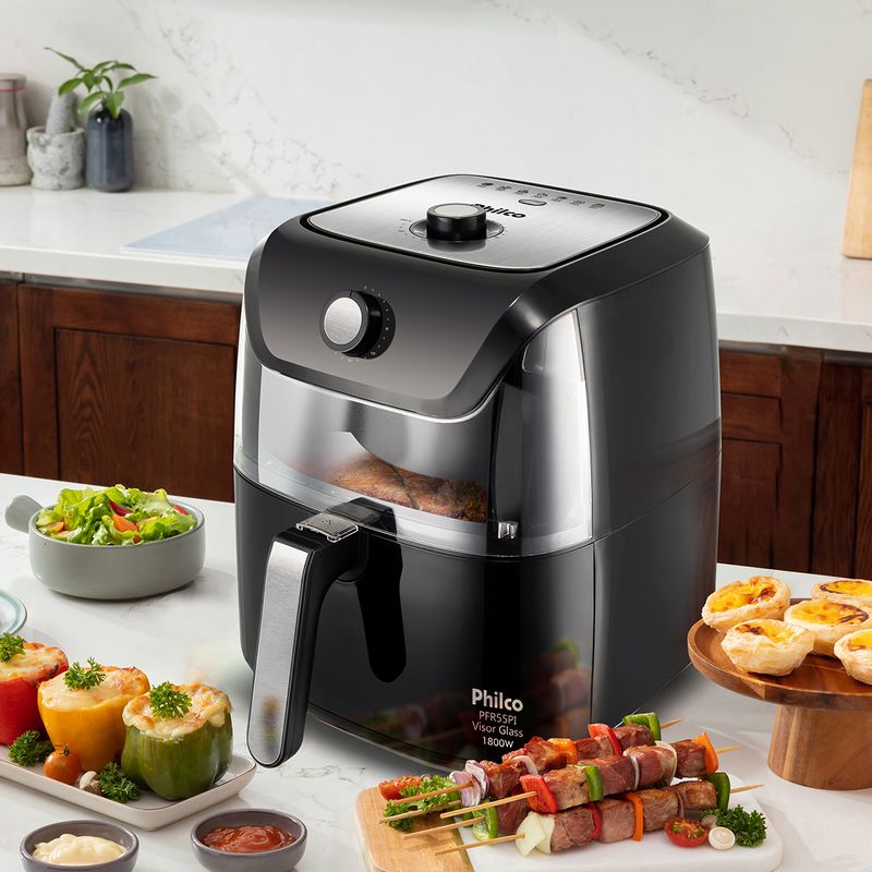 Fritadeira Air Fryer Philco Glass 7L 1800W Philco