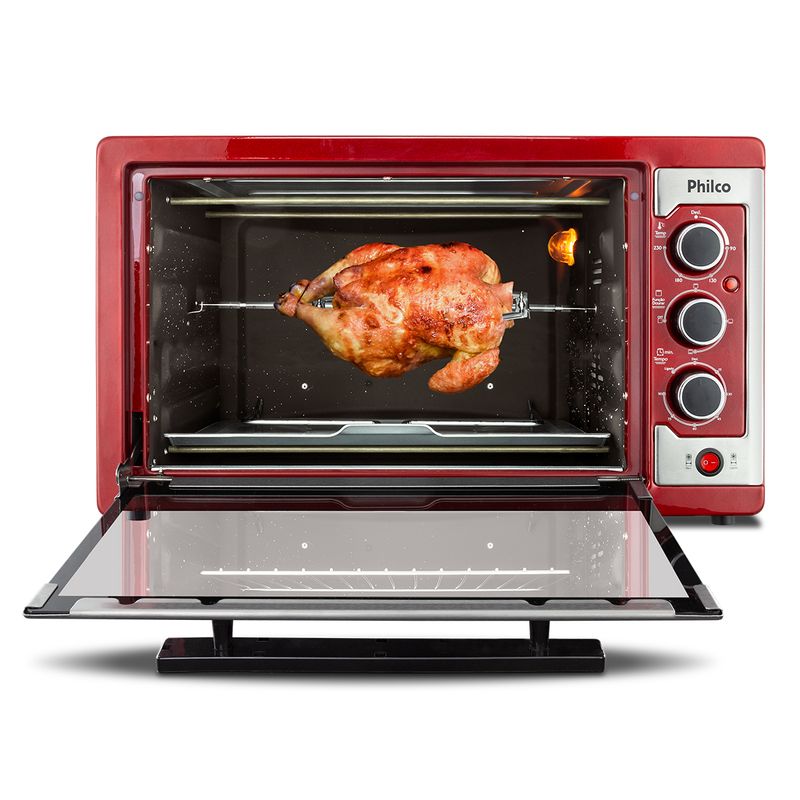 Forno-Eletrico-Philco-PFE46V-Rotisserie-Turbo-46L-Vermelho