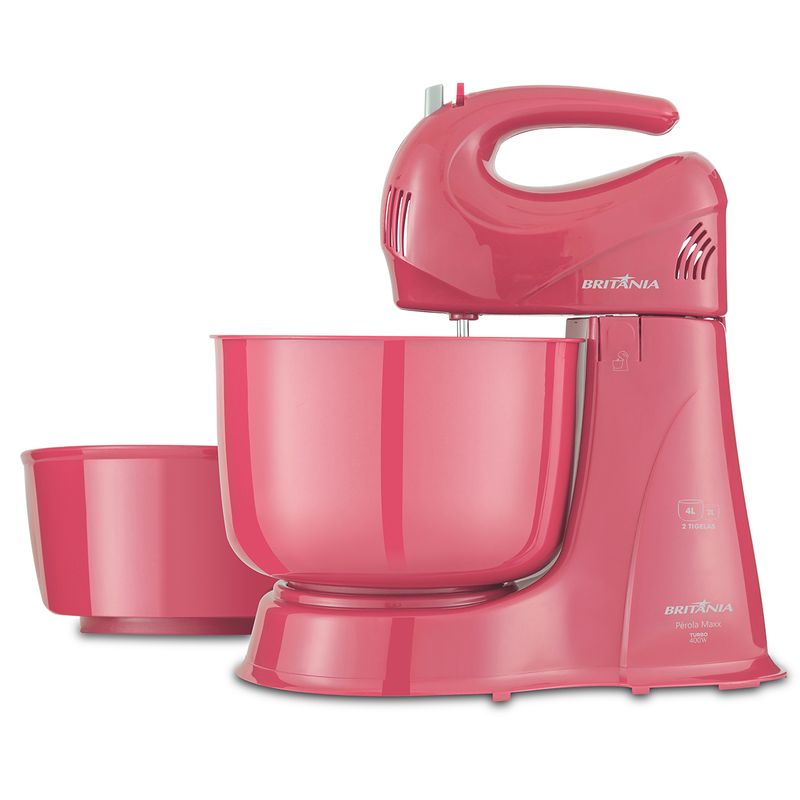 Batedeira-Britania-Perola-Maxx-2-Tigelas-Portatil-400W-Rosa