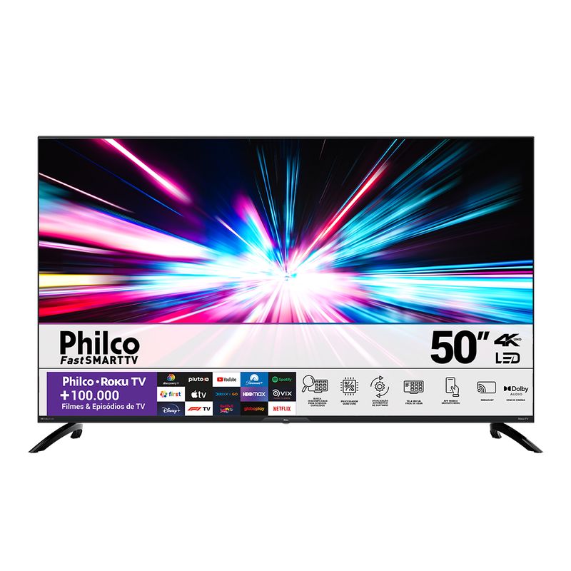 Smart-TV-50”-Philco-4K-LED-PTV50G7ER2CPBL-Roku