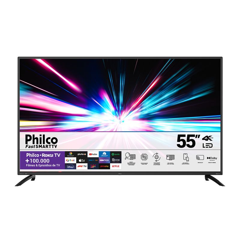 Smart-TV-55”-Philco-4K-PTV55G52R2C-Roku-Tv-Led-Dolby-Audio---Outlet