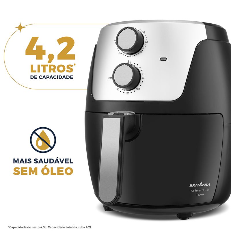 Fritadeira-Air-Fryer-Britania-42L-1500W-BFR38-Dura-Mais