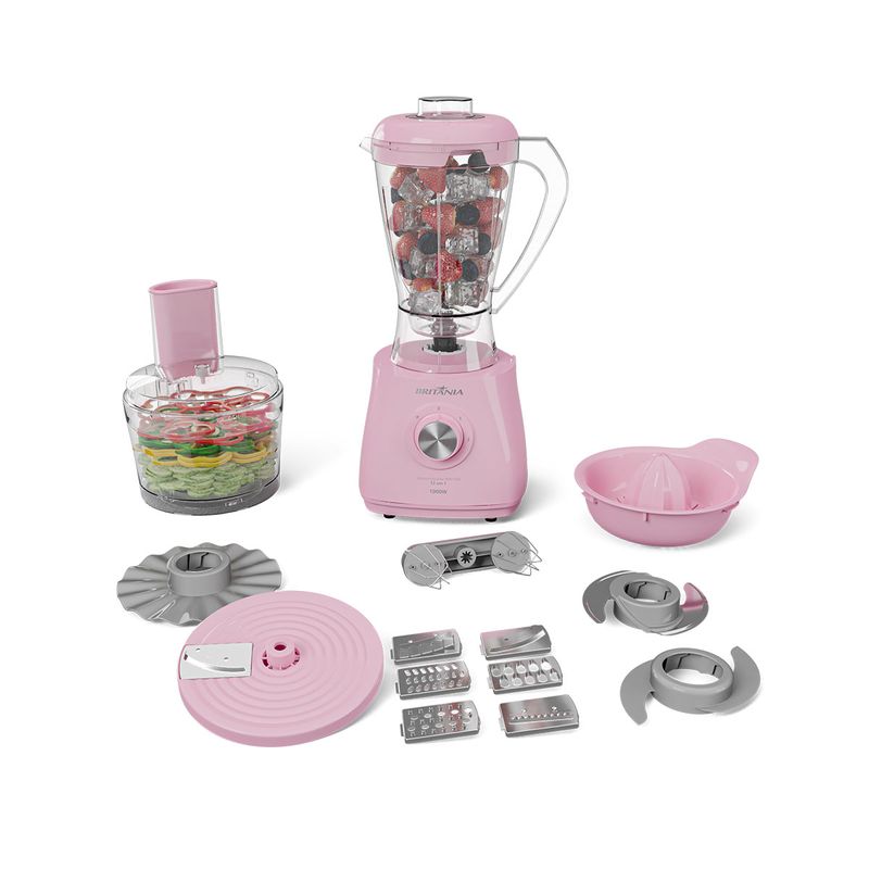 Multiprocessador-Britania-BMP1100RS-12-em-1-Rosa-1000W-