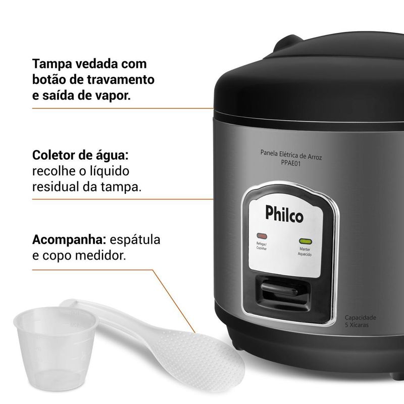 Panela-de-Arroz-Philco-PPAE01-Antiaderente-5-Xicaras