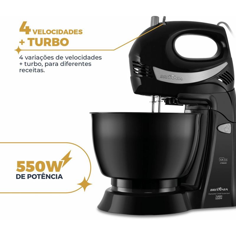 Batedeira-Britania-Diamante-Preta-500W-43L