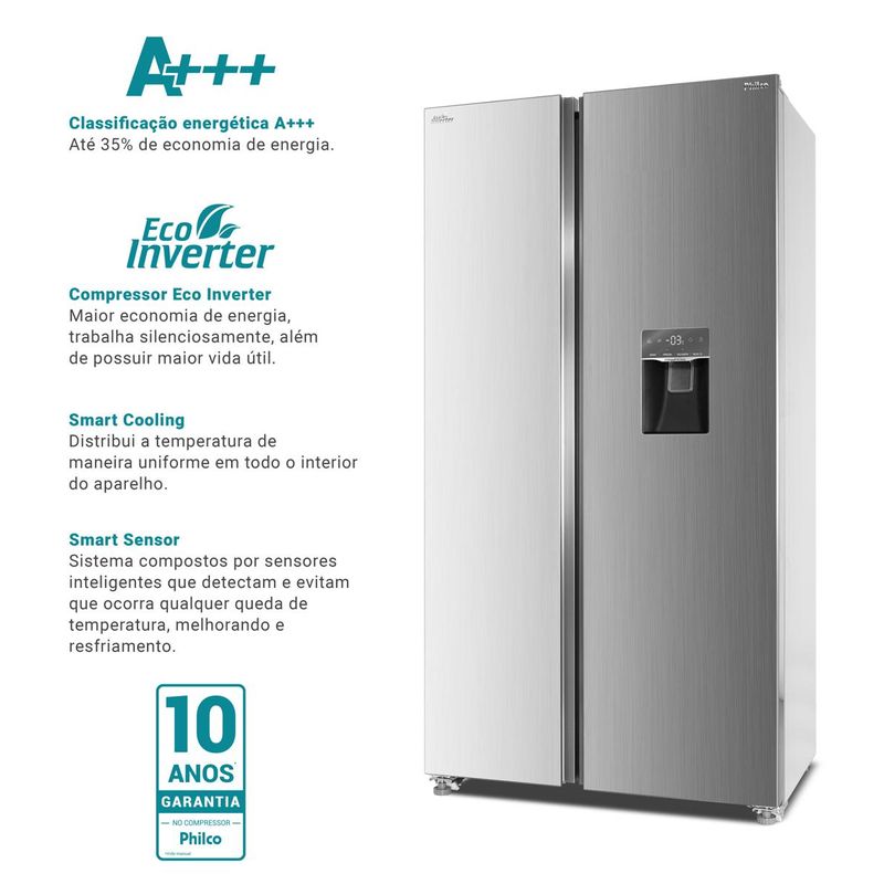Refrigerador-Geladeira-Side-By-Side-Philco-PRF637ID-434L
