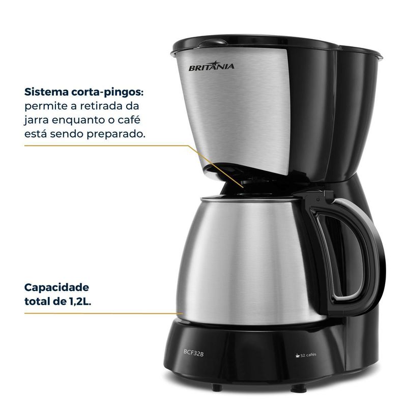 Cafeteira-Britania-32-Cafezinhos-12L-BCF32B-Jarra-em-Inox-