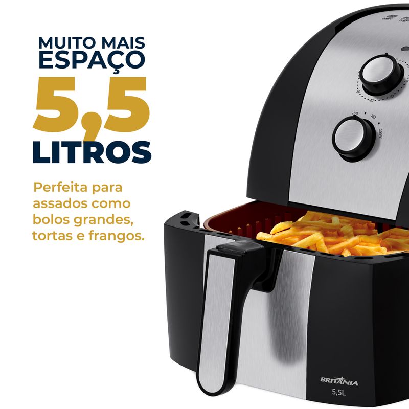 Air-Fryer-Britania-55L-Antiaderente-Gold-1500W-BFR51---Outlet