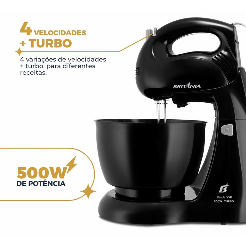 Batedeira-Britania-Perola-550-Turbo-Tigela-para-43L-500W---Outlet-