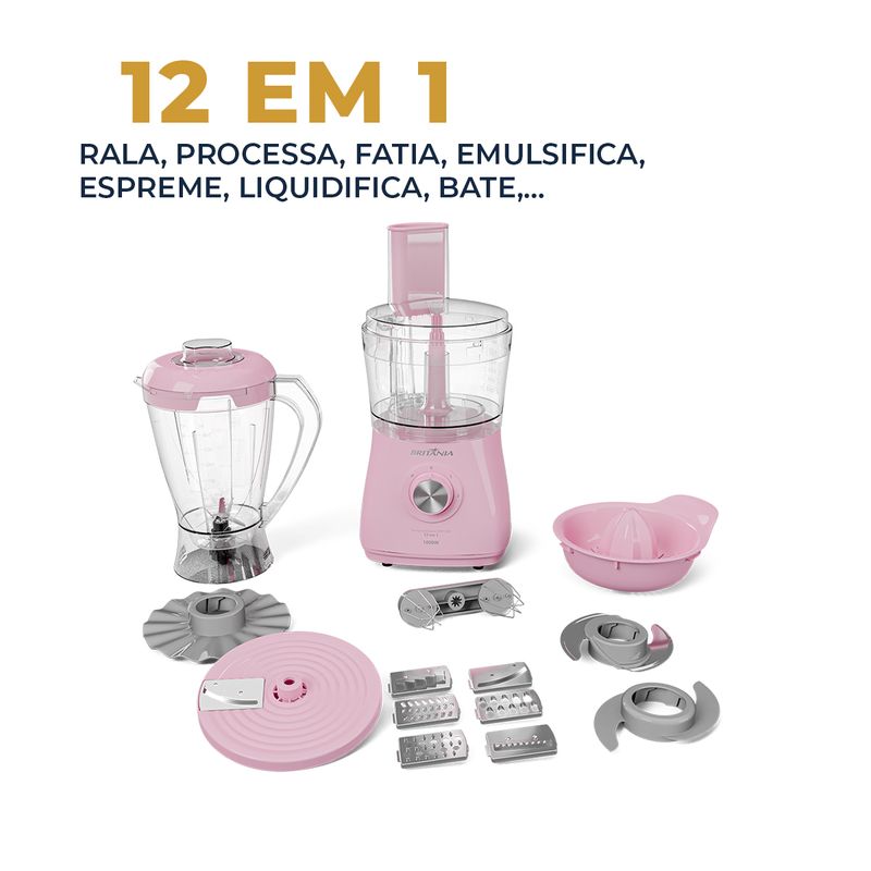 Multiprocessador-Britania-BMP1100RS-12-em-1-Rosa-1000W