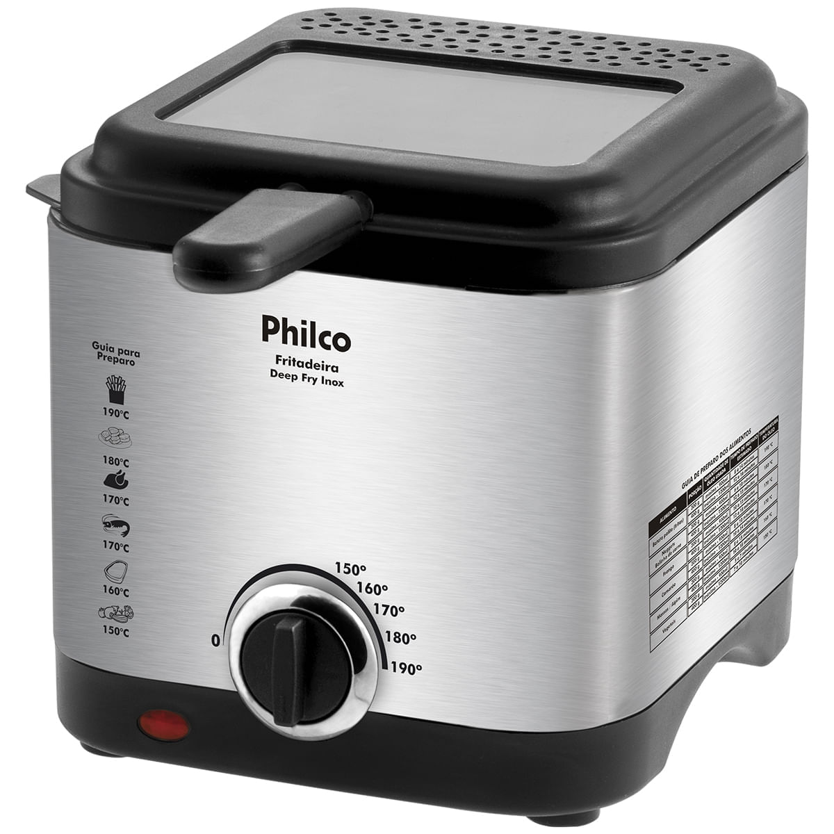 Menor preço em Fritadeira Philco 1,8L Visor Inox 1200W Deep Fry