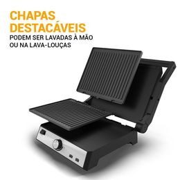 Grill Philco 2 em 1 Chapas Removíveis e abertura 180° PGR50A