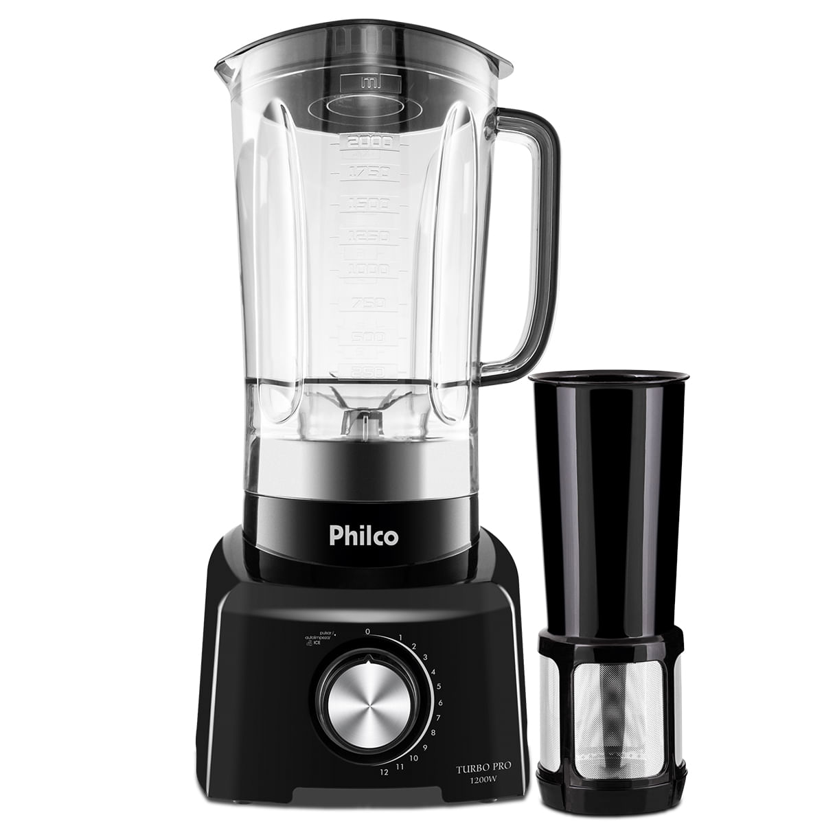 Liquidificador Philco 1200W 3L 12 Velocidades Preto Turbo Pro
