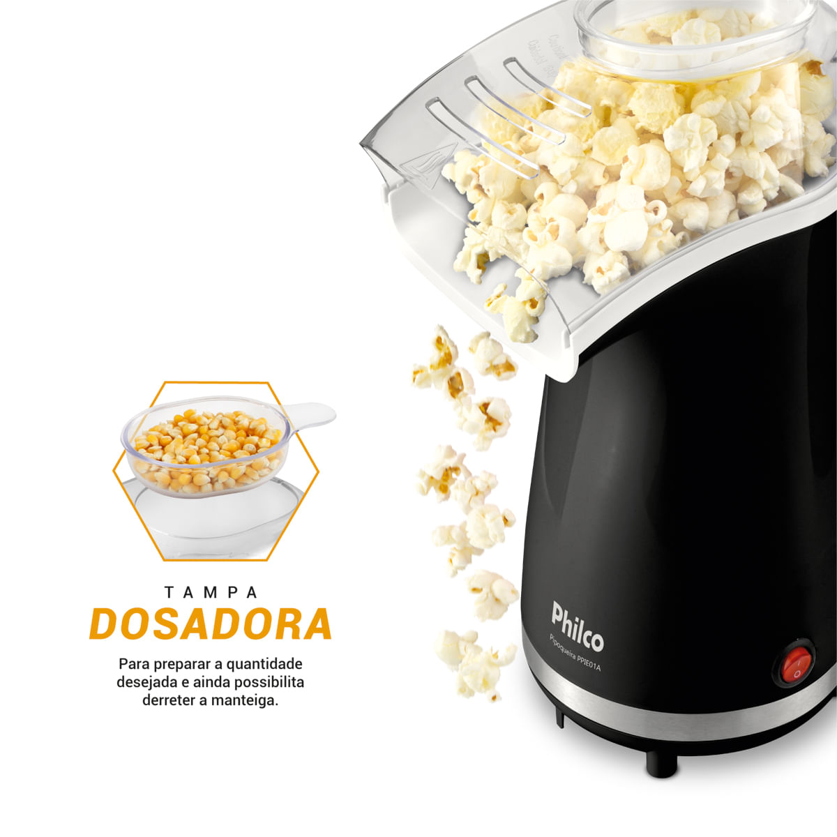 Pipoqueira Elétrica Sem Óleo Philco 1200W PPIE01A - Loja Oficial