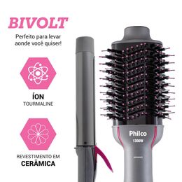 Kit Philco Escova Secadora e Cacheador Bivolt PKT3000