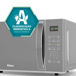 Micro-ondas Philco 25L Prata Espelhado Limpa Fácil PM26S