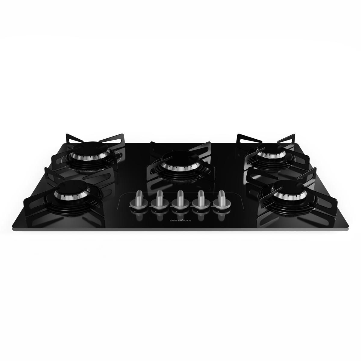 Cooktop 5 Bocas Britânia BCT5P Preto Bivolt