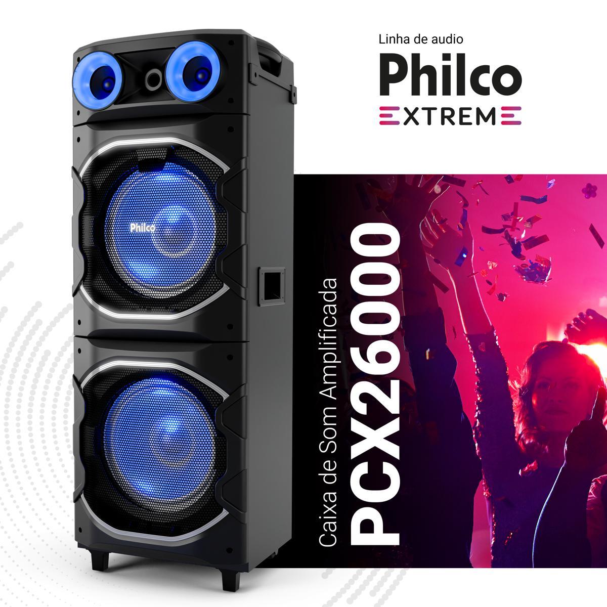 Caixa de Som Philco Extreme Flash Lights 2600W PCX26000 - Loja