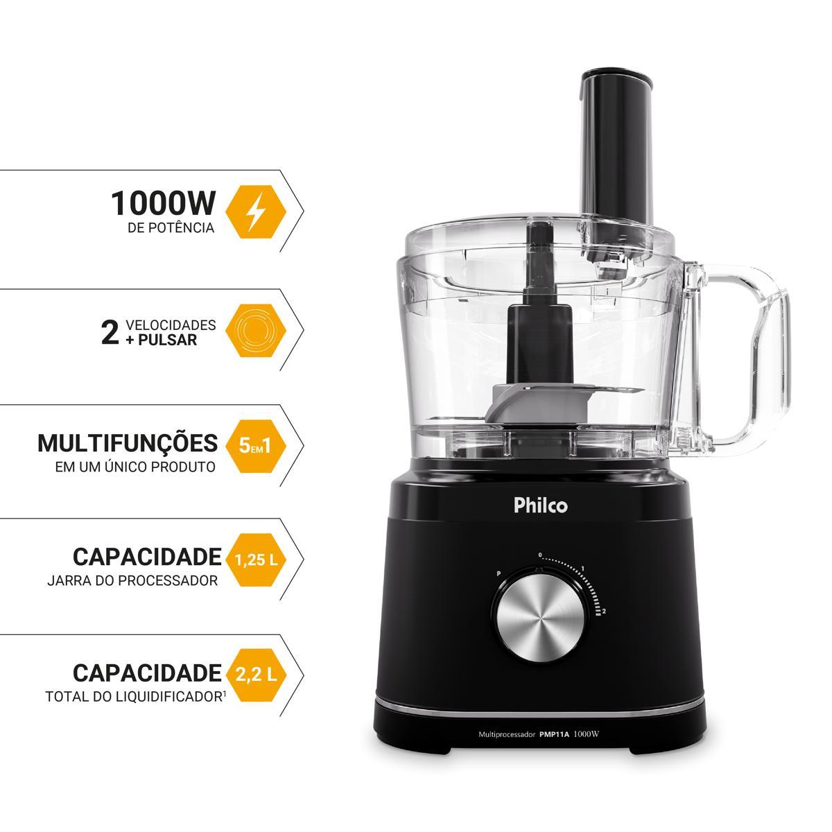 Multiprocessador Philco Concept 1000W 5 em 1 PMP11A - Loja Oficial