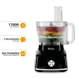 Multiprocessador Philco 1700W 9 em 1 Preto PMP1600P