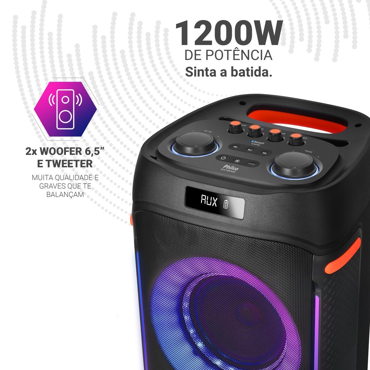 Caixa de Som Philco Extreme 1200W Connection TWS PCX6900 - Loja